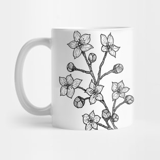 Cherry Blossom Branch-- floral, hand drawn, gifts for plant lovers Mug